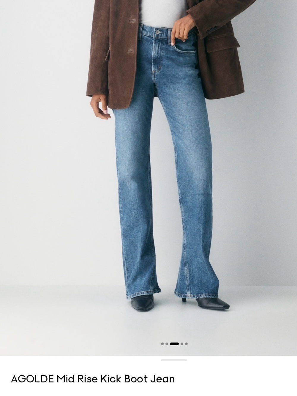 Agolde Blue Mid-Rise Flare Jeans